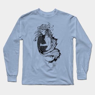 Black Tribal Mermaid Long Sleeve T-Shirt